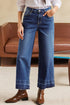 Raw Hem High Waist Straight Leg Loose Jeans